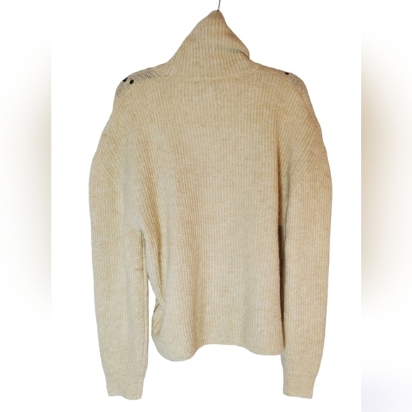 Nwot Topshop Knit Turtleneck In Creme Relaxed Fit Size 4-6 - Picture 2 of 4
